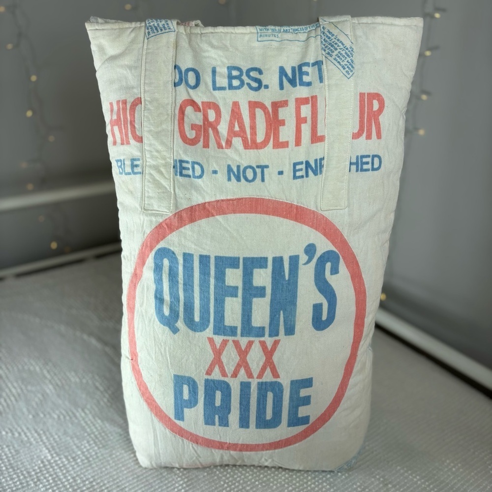 Queens Pride Tote Vintage 60s 70s Flour Bag Sturdy Durable Mid Century Laundry